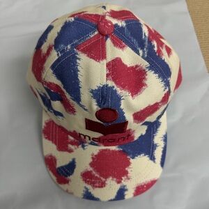 Isabel Marant Red, Blue & Cream Logo Baseball Cap